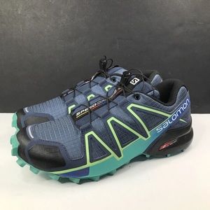 Salomon Womens Speedcross 4 383104 Blue Hiking Shoes Sneakers Size 8.5 New